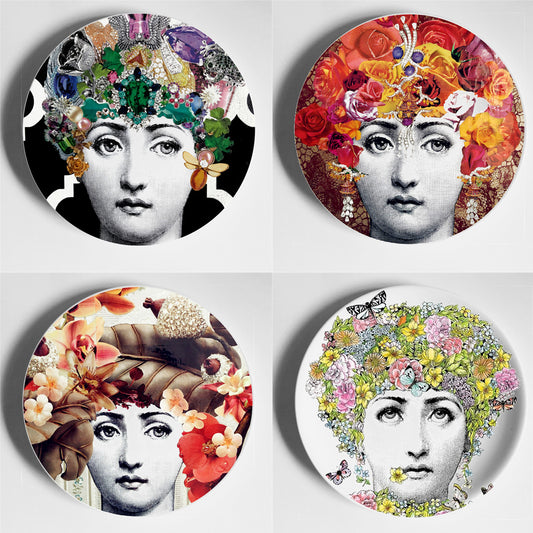 Human Face Flower Fairy Ceramic Hanging Plate