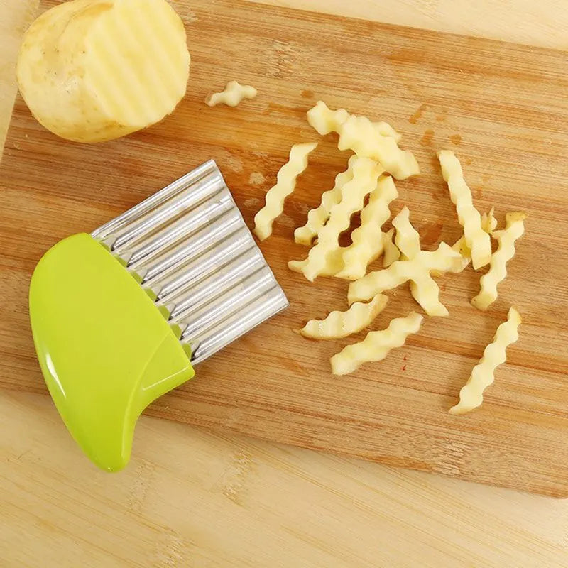 Potato Cutter Chip French Fry Maker Stainless Steel Wavy Knife French Fries Chopper kitchen Knife Chopper French Fry Maker Tools