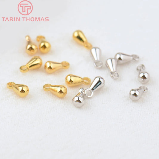 3395 20PCS 24K Gold Plated Brass Drop End Beads | ORN†D
