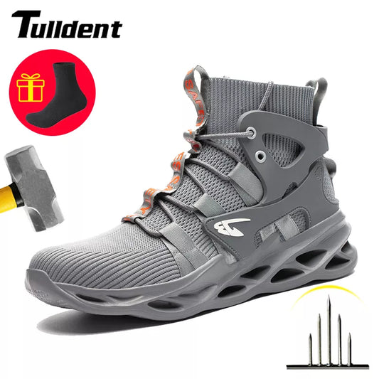 Man Safety Shoes Puncture Proof Work Sneakers Lightweight Work Shoes Men Steel Toe Shoes Safety Boots Indestructible Shoes 2021