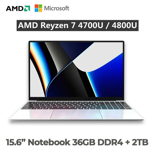 15.6 Inch Amd Ryzen Gaming Laptops Notebook Computer Fingerprint Portable Computers Gamer AMD Ryzen 7 4700U 4800URX Vega7