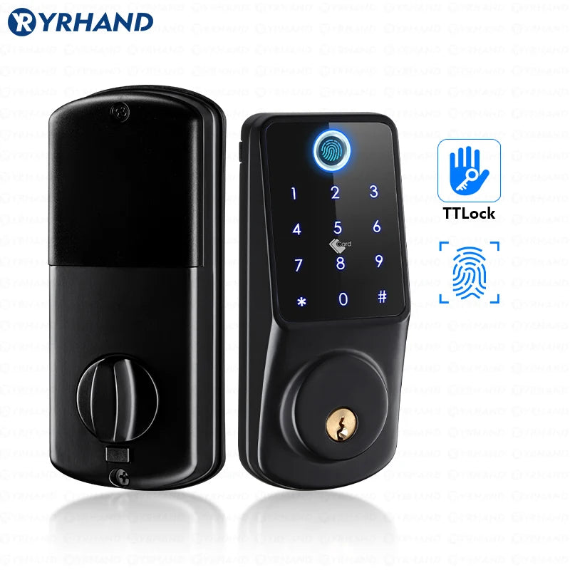TTlock Wifi Security Smart Fingerprint Digital fechadura eletronica digital Tuya Electronic Portable Smart Deadbolt Locks