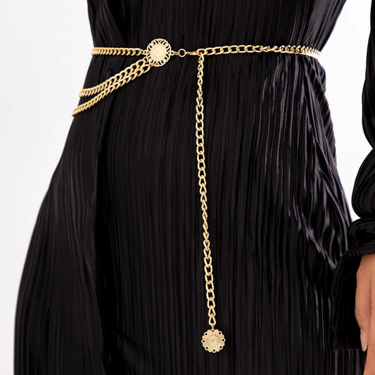 Ingemark Fashion Statement Tassel Gold Color Belt Women Dress Waistband Wait Belly Chain Female Body Jewelry Rave Accessories